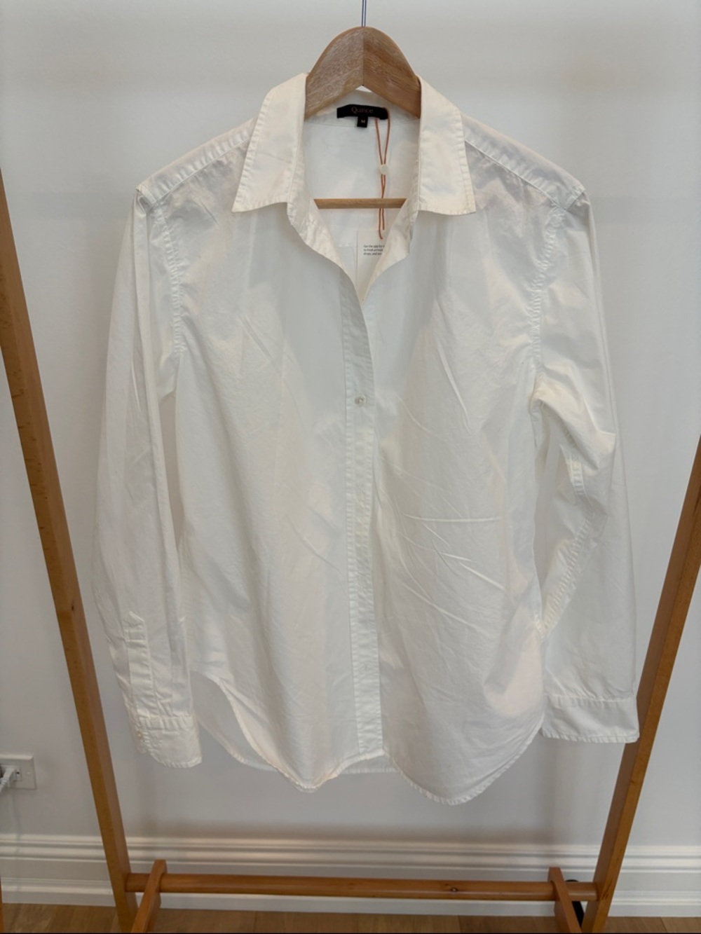 Quince Organic Cotton Poplin White Button-Down Shirt - Picture 3 of 7